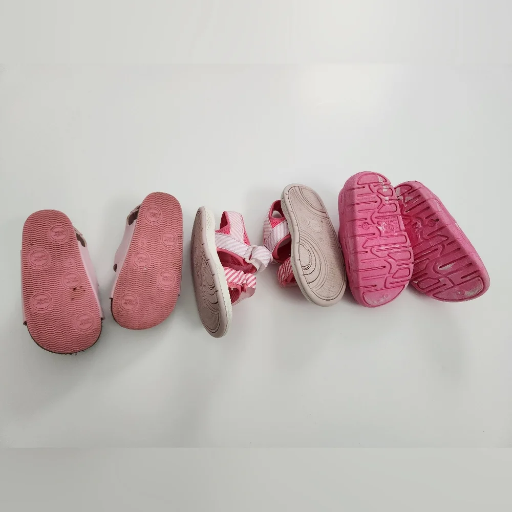 Toddler‎ Baby Girl Shoe Bundle Pink Sandals Size 6 - 3 Pairs